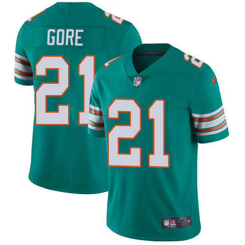 Nike Dolphins #21 Frank Gore Aqua Green Alternate Youth Stitched NFL Vapor Untouchable Limited Jersey